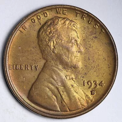 1934-D Lincoln Wheat Cent Penny CHOICE BU *UNCIRCULATED* MS E188 YXCF • $34.95