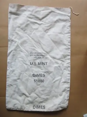 Vintage U.S. Mint $1000 Dimes Bank Money Coin Bag Canvas Very Good - Clean • $17.97