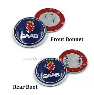 2x Saab Badge 9-39-5 Set Boot Blue & Bonnet Front Logo Emblem 68mm Blue • $13.99