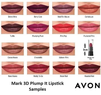 Avon Mark. 3D Plumping Lipstick SAMPLES - Assorted Shades • £2.75