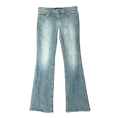 Vintage Guess Jeans Womens 30 Blue Denim Extra Low Rise Boot Cut Y2K Retro • $27.94