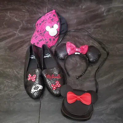 Torrid Disney Glitter Loafers Minnie Mouse Shoes Women's Size 8 W/ Hat Purse Ear • $39.95