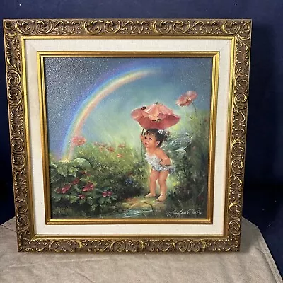 MARY BAXTER ST CLAIR “Under The Rainbow  Pixie Signed - Framed Canvas Print 95 • $275.50