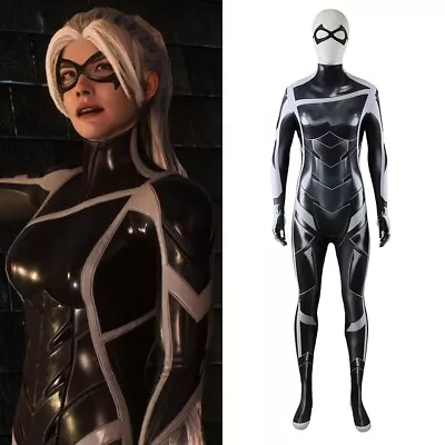 Marvel's Spider-Man 2 Cosplay Black Cat Costume Bodysuit For Kids Adult Handmade • $76.89