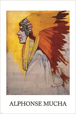 Alphonse Mucha INDIAN SIOUX Vintage Fine Art Poster 1908 HEADDRESS 20x30  • $9.99
