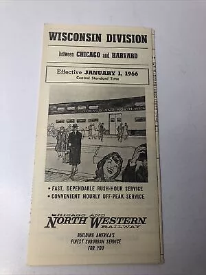 $25.46 • Buy 1966 Chicago Northwestern System Railway Schedule Wisconsin Division Train   #4