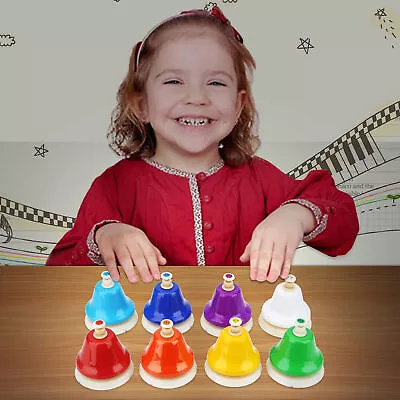 8-Note Colorful Hand Bell Handbells Set Musical Instrument Toy For Kids Chil BOO • $40.26