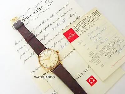 Vintage OMEGA SEAMASTER Automatic Cal 552 9ct Gold Watch + Certificate & Receipt • $2600