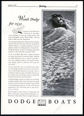 1932 Dodge Boats Runabout Boat Photo Vintage Print Ad • $9.99