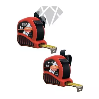 2 X Fisco 8m Brickmate Tape Measure 25mm Brick Breeze Block Builders Hultafors • £36.99