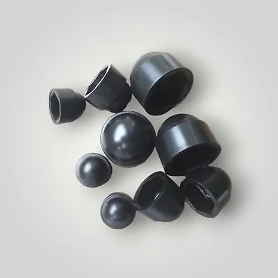  M5M6M8M10M12M14 Bolt Nut Domed Cover Caps Plastic Hexagon / Black • £5.52