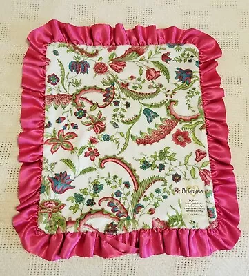 MY BLANKEE Security Baby Blanket Lovey Pink Green Floral Satin Pink Edge Soft • $29.99