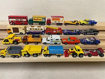 Vintage Lot (20) Matchbox Lensey Superfast Cars Trucks Bus Construction • $13.50