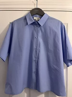 Cos 38 Cotton Shirt Short Sleeve Blue Brand New  • £20