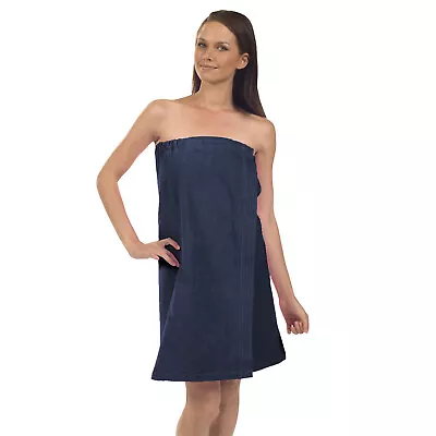 Women’s Premium Terry Velour Spa Wrap-Navy • $29.99