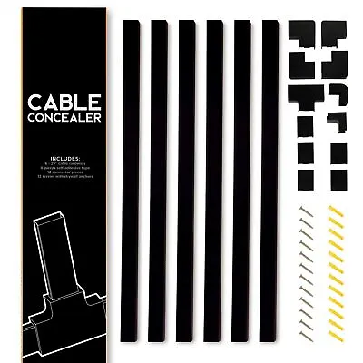 Cable Cord Concealer Home Office Black Raceway Kit Home Office Organizer Cords • $19.99