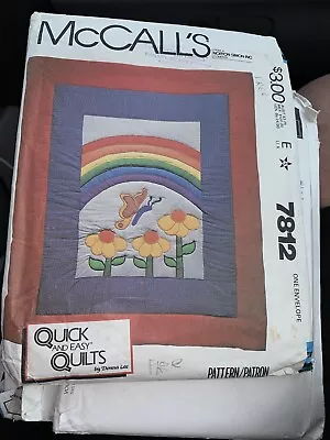 Vtg 80s McCall Pattern 7812 Rainbow Butterfly Quilt • $4.40