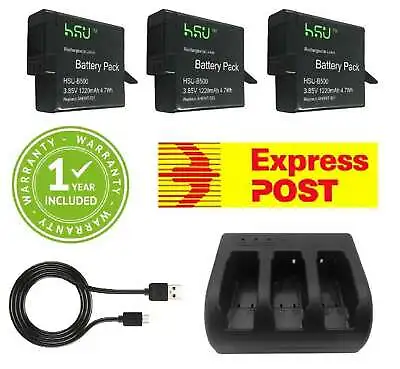 $25.95 • Buy Go Pro HSU Battery And Dual/Triple USB Charger Kit For GoPro HERO 7,6,5,4,3,3+