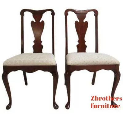 $619 • Buy Pair Pennsylvania House Solid Cherry Chippendale Dining Room Side Desk Chairs  C
