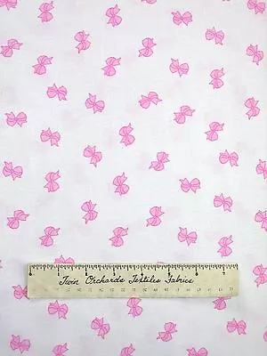 Easter Fabric - Pink Bow Toss On White - Michael Miller YARD • $9.49