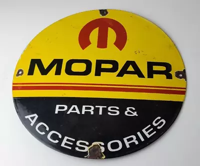 Vintage Mopar Sign - Parts & Accessories Racing Auto Gas Porcelain Sign • $145.47
