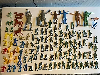 Vtg TOY SOLDIER LOT Louis Marx MPC 6” And Minis Western Knights Vikings Soldiers • $12