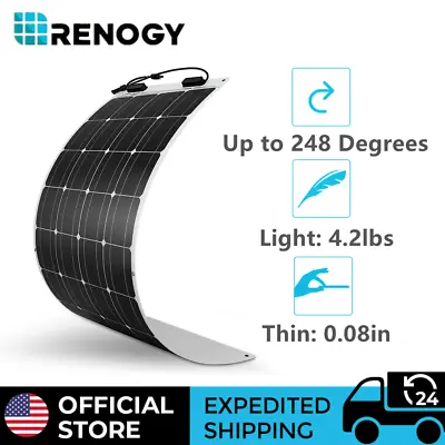 Renogy 100W Watt 12V Volt Flexible Mono Solar Panel RV Rooftop Camping Off-Grid • $143.99