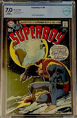 SUPERBOY #160 CBCS 7.0 1969 Classic Neal Adams Cover Clinton Collection Not CGC • £40.21