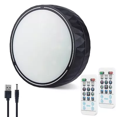 Battery Operated Ceiling Light Wireless Shower Light Remote Timer Modern Black • $27.82