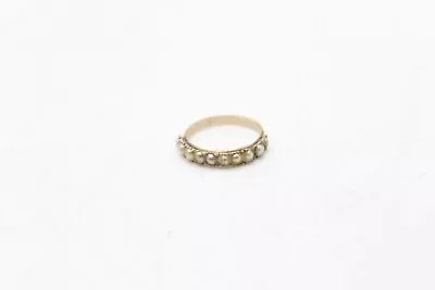 £125 • Buy Q Antique Georgian 9ct Gold 375 Natural Pearl Half Hoop Ring 1.8g