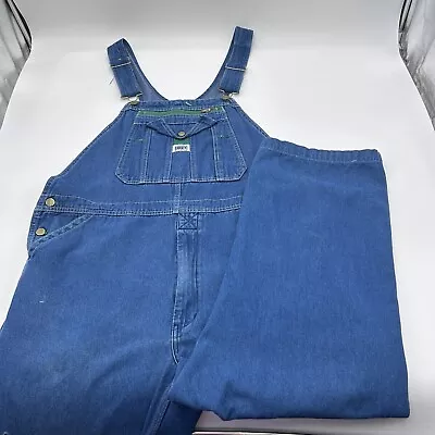 Men Liberty Overalls Unlined Bibs 42x26  Light Blue Jeans Work Carpenter Hip Hop • $24.99