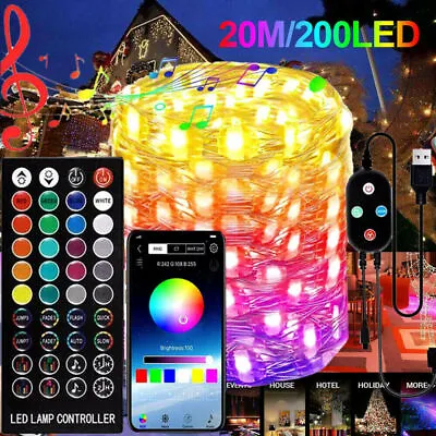 LED Christmas X-mas Tree Decor Fairy String Lights Bluetooth App Remote Control • $15.63