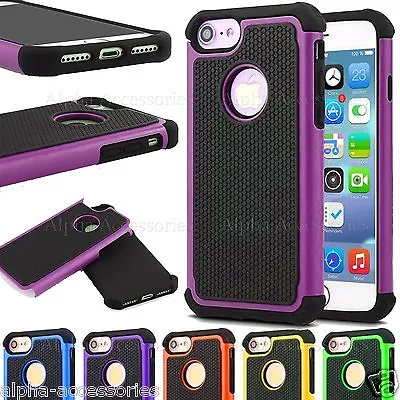 For IPhone 8 8 Plus Defender Rugged Shock Proof Builders Hard Silicon Case Cover • £4.98
