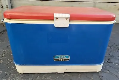 Vintage 1971 THERMOS Red White Blue Ice Chest COOLER With Tray CAMPING • $40