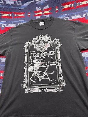 Vtg 90s JIM ROSE Circus Sideshow FREAK Conjoined Twin Skeleton Black Shirt Sz XL • $71.99