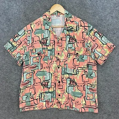 VINTAGE Hot Tuna Shirt Mens M Medium Button Up Mambo Style All Over Print J21613 • $62.60