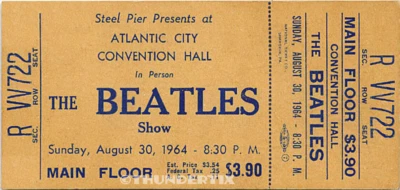 thumbnail image 2 of 1964 Beatles Unused Full Concert Ticket – Kansas City, MO – Laminated Repro 2 of 6