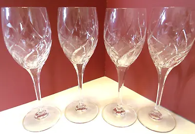 Set-4 Mikasa English Garden Swirls Flowers Water Goblet Glasses 9  EUC! • $119.95