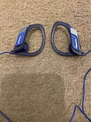 Blue Wired Panasonic Earphones With Earhook • £18