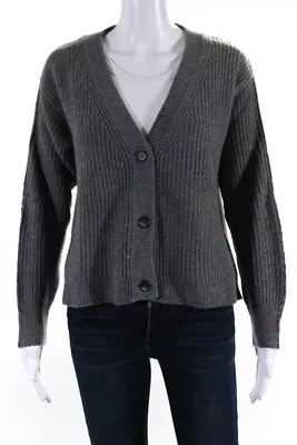 N Peal Womens Button Front Beaded Trim Cashmere Cardigan Sweater Gray Size XS • $199.99