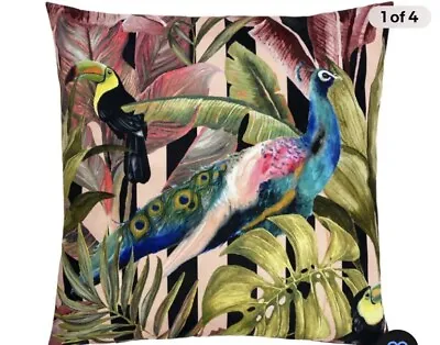 £9 • Buy Furn Evans Lichfield Toucan And Peacock Print Cushion Cover, Multi, 43 X 43 Cm