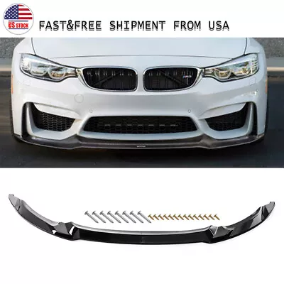 Gloss Black CS Style Front Lip Splitter For 2015-19 2020 BMW F80 M3 F82 F83 M4 • $85.99