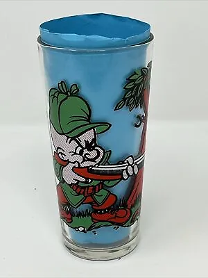 Vintage 1976 Looney Tunes Pepsi ELMER FUDD AND BUGS  BUNNY Character Glass • $10.99