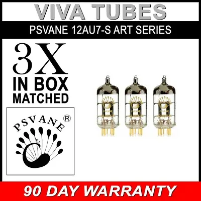 $196.16 • Buy New Matched Trio (3) Psvane 12AU7-S ECC82 Gold Pins Art Series Vacuum Tubes