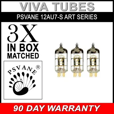$196.16 • Buy New Matched Trio (3) Psvane 12AU7-S ECC82 Gold Pins Art Series Vacuum Tubes