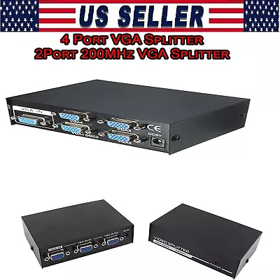 4 & 2 Port VGA Out/1 VGA In Splitter Sharing Switch One Monitor & Speaker(Audio) • $13.99