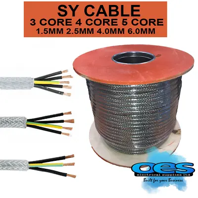 Sy Cable Steel Braided Armoured Flexible Pvc Control Cable 345 Core All Sizes • £3.55