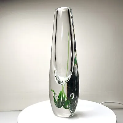 VICKE LINDSTRAND Scandinavian Design - Kosta Crystal Vase - Seaweed  - Signed • $119