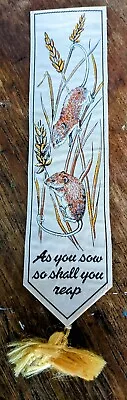 £7.99 • Buy Cash's Harvest Mice Silk Embroidery Woven Bookmark Squashed Tassels!! C18
