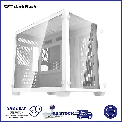 DarkFlash Computer PC CASE Mirco-ATX Tower Tempered Glass Panel Without Fan C285 • $99
